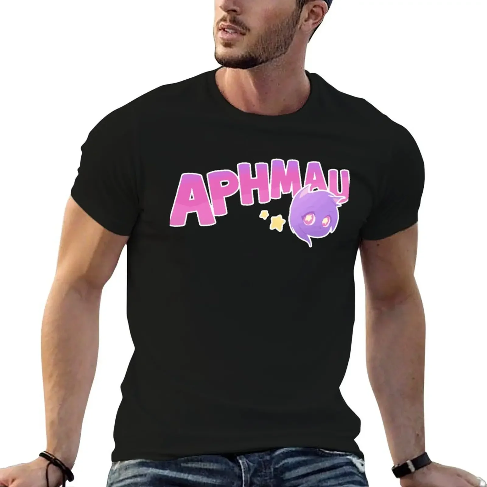 Футболка с логотипом aphmau топы больших размеров изображением животных для