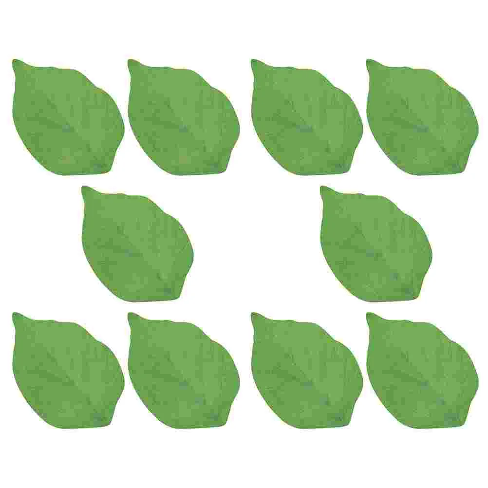 

10 PCS Leaf Message Student Mini Notepad Adhesive Office Memo Paper Green Self-Stick Notes
