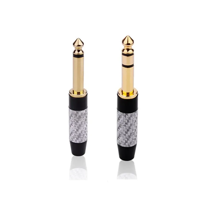 

2PCS/Pack 6.35mm Connector 6.5mm Amplifier Microphone Audio Plug Jack For Speaker Mixer AUX Audio Video Connector Welded Plug