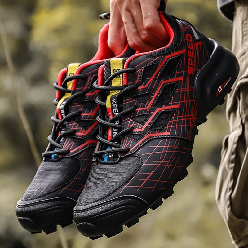 

2022 New Men's Trekking Hiking Shoes Men Summer Mesh Breathable Male Sneakers Outdoor Trail Climbing Sports Shoes Big Size 40-47