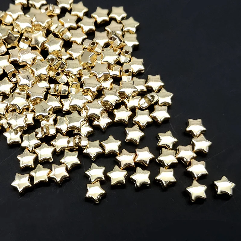 

100pcs 6*6mm Gold Color Star Beads CCB Star Spacer Beads For DIY Bracelet Necklace Earrings Charm Beads