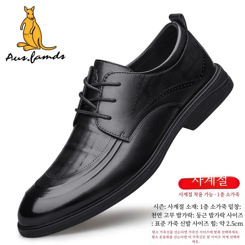 Мужская обувь австралийского кенгуру осень 2024 новинка деловая натуральная кожа