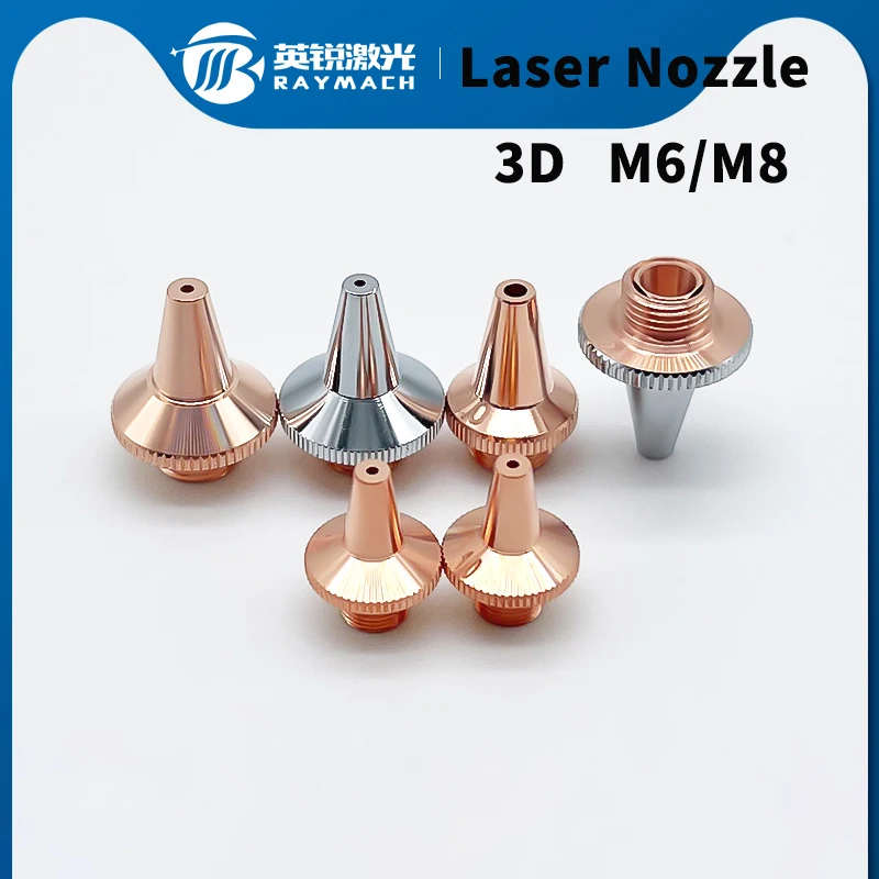 M8 red copper nozzles fiber laser cutting consumable part double chrome plated Fiber tube HAN'S 3d robot wsx welding spare parts