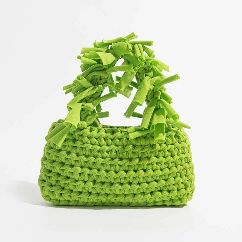 

Fashion Tassel Crochet Women Handbags Handmade Woven Small Tote Bag Knitted Lady Hand Bags Summer Beach Mini Bali Purse 2023 Bag