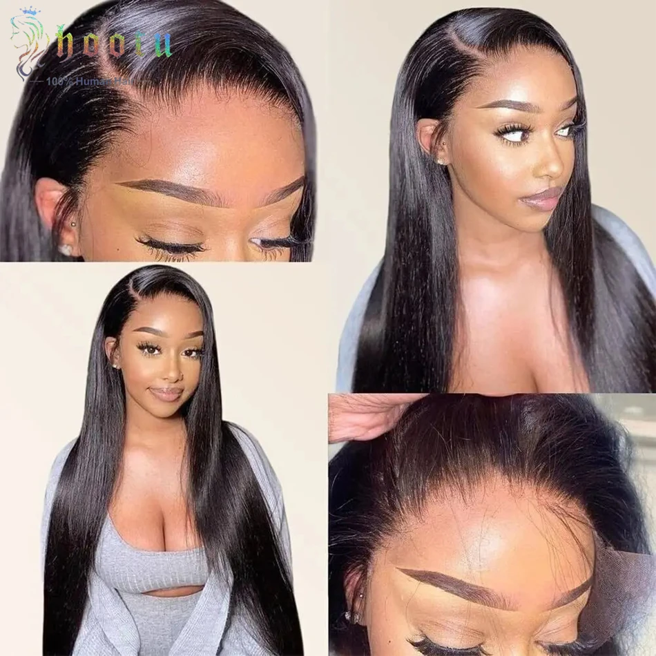 Парик Hootu 13x4 прямые человеческие волосы парик из человеческих волос на сетке