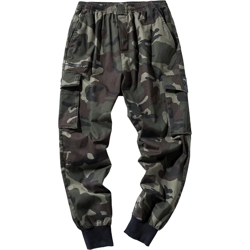 Брюки-карго мужские с эластичным поясом хлопковые брюки в уличном стиле