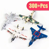 m menbis 300pcs bricks plane aircraft war fighter military building blocks toys for kids boys children birthday gifts moc kits