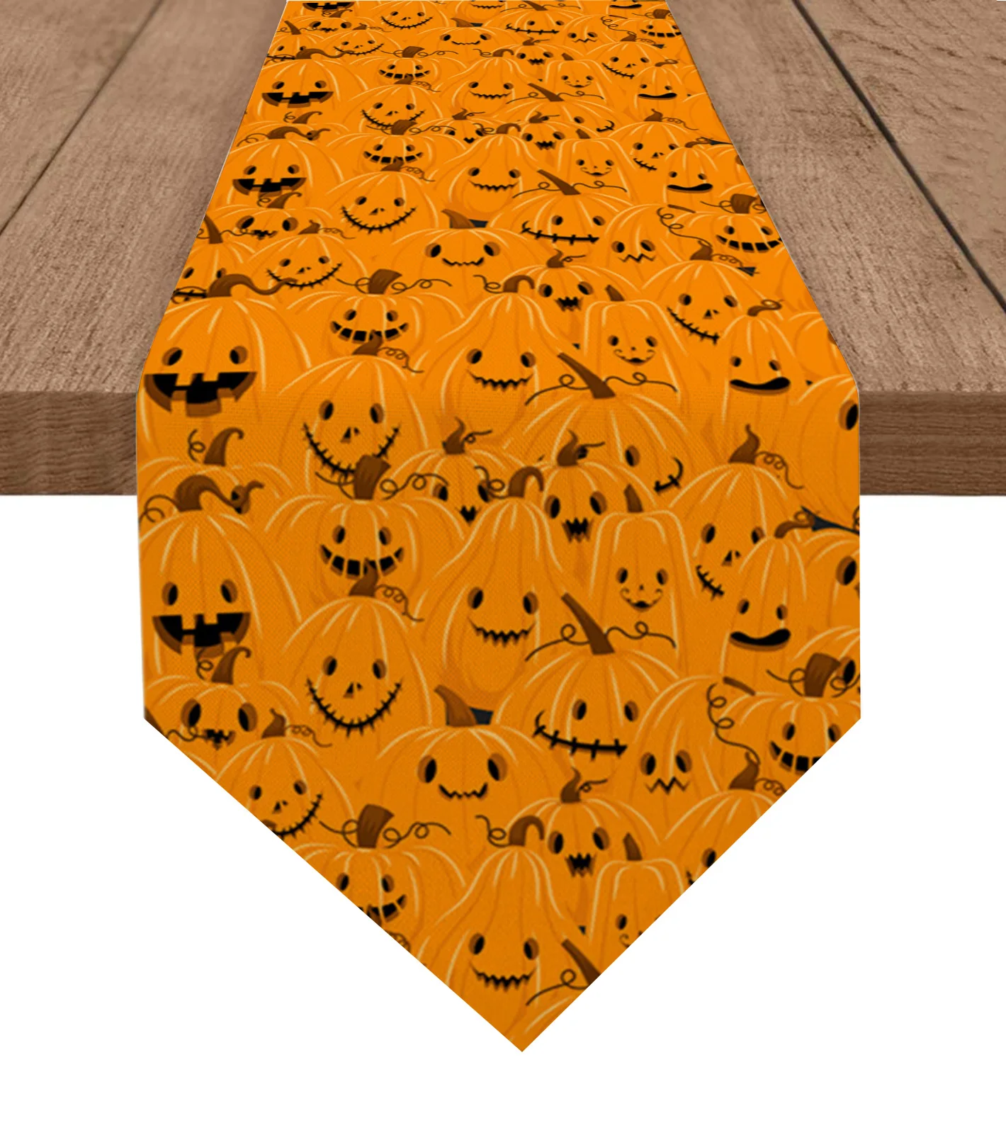 

Halloween Pumpkin Horror Hand Drawn Table Runner Wedding Holiday Party Decoration Tablecloth Summer Kitchen Dining Table Runner