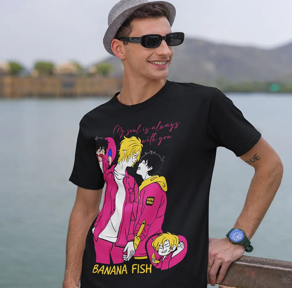 Женская футболка Ash Lynx Eiji Okumura Card аниме Kawaii всех размеров