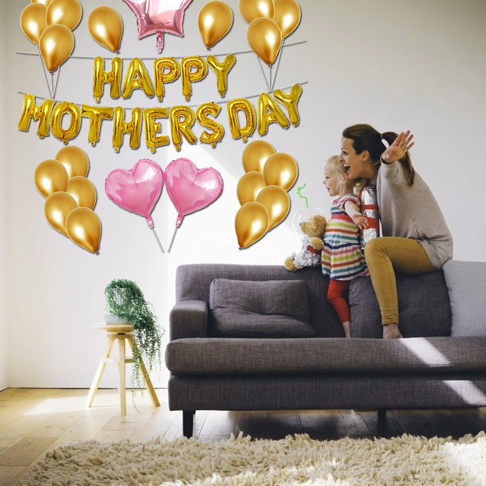 

Happy B Mother's Mother's Set Day Film Day alloon Balloons Letter Aluminum Home Decor