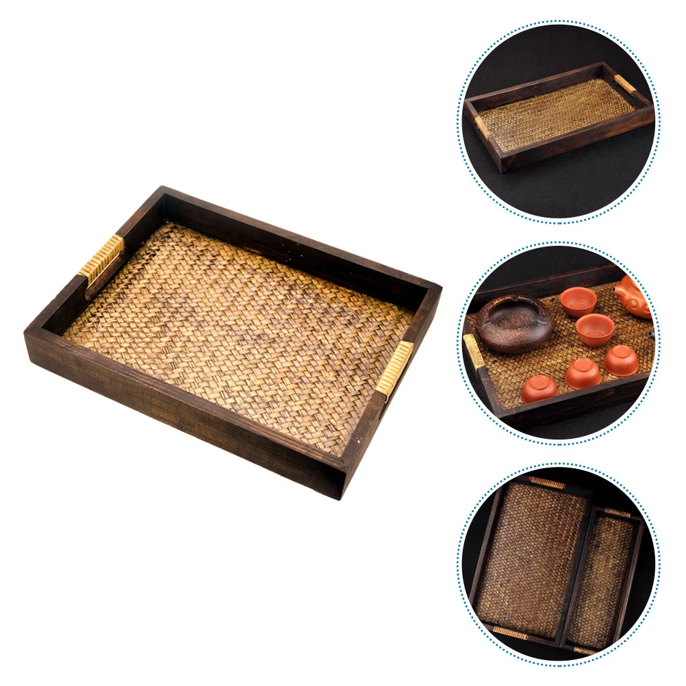 

Gongfu Tea Table Wicker Table Tray Serving Trays Fruit Trays Decorative Serving Tray Vintage Decor Spa Decor