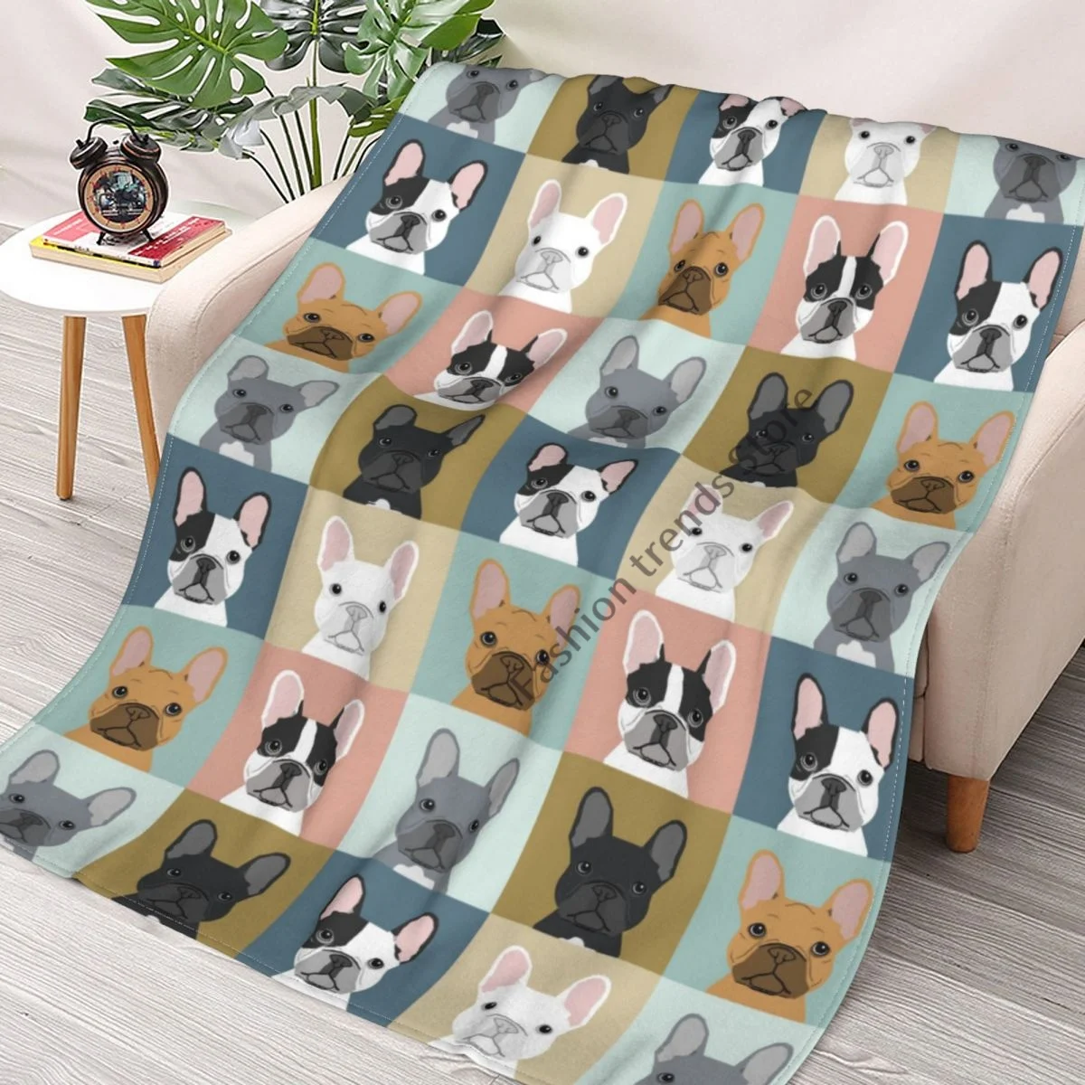 

French Bulldog Dog Cute Ultra-Soft Flannel Printed Blanket Velvet Plush Throw Blanket Nap Cover High Quality Home Use Sofa Decor