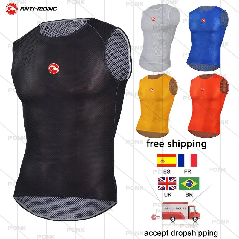 

Men's Cycling Base Layers Quick Dry 2021 MTB Bike Cool Mesh Superlight Vest Breathable Short Sleeves Cycling Shirt Undershirt