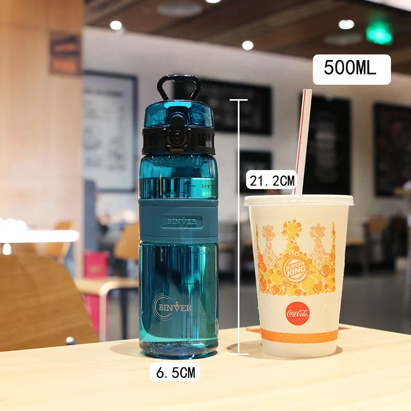 

Sports Water Bottle Outdoor Fitness Large Capacity Water Cups Gradient Color Plastic Portable Plastic Cup 500ml Travel Tea Cup