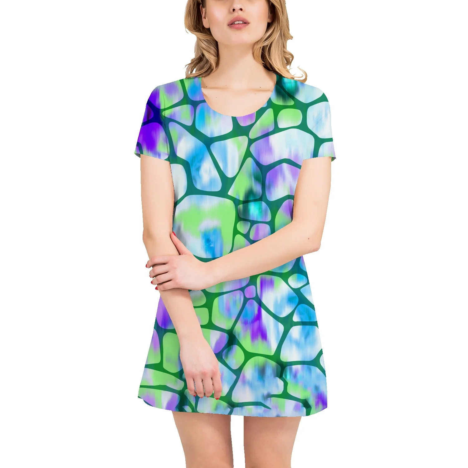 

Классическая женская футболка в черно-белую полоску с принтом, хлопковое дышащее Платье оверсайз, летняя новая Универсальная прямая юбка