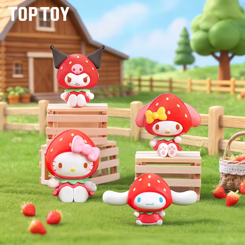 Фото TOPTOY Sanrio Character Strawberry Candy Series: Мини-брелок-подвеска для рюкзака, оригинальные игрушки-сюрпризы, кавайные аниме-фигурки №2