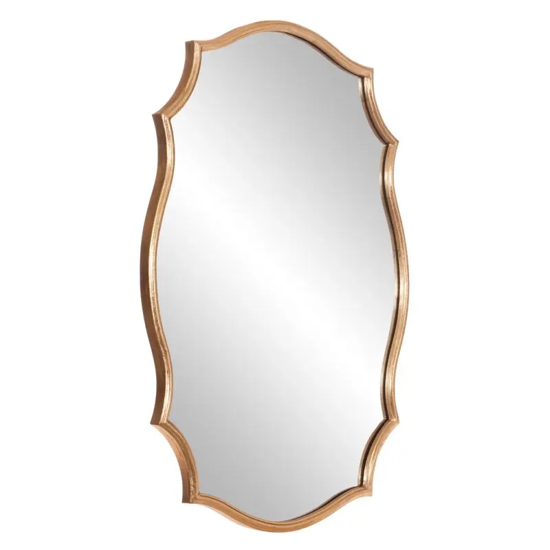 

Gorgeous Scalloped Gold 24" x 36" Wall Accent Mirror - The Perfect Decoration Piece for Any Room.