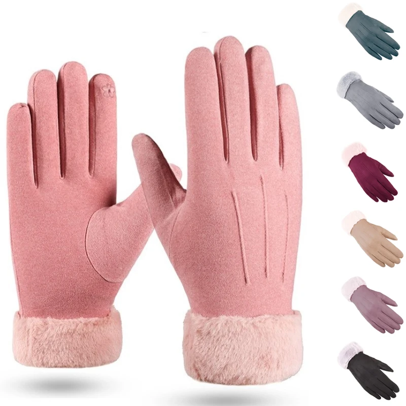 

Winter Glove Women Touchscreen Gloves New Warmer Thermal Fleece Lined Guantes Full Finger Mittens Waterproof Motorbike Glove