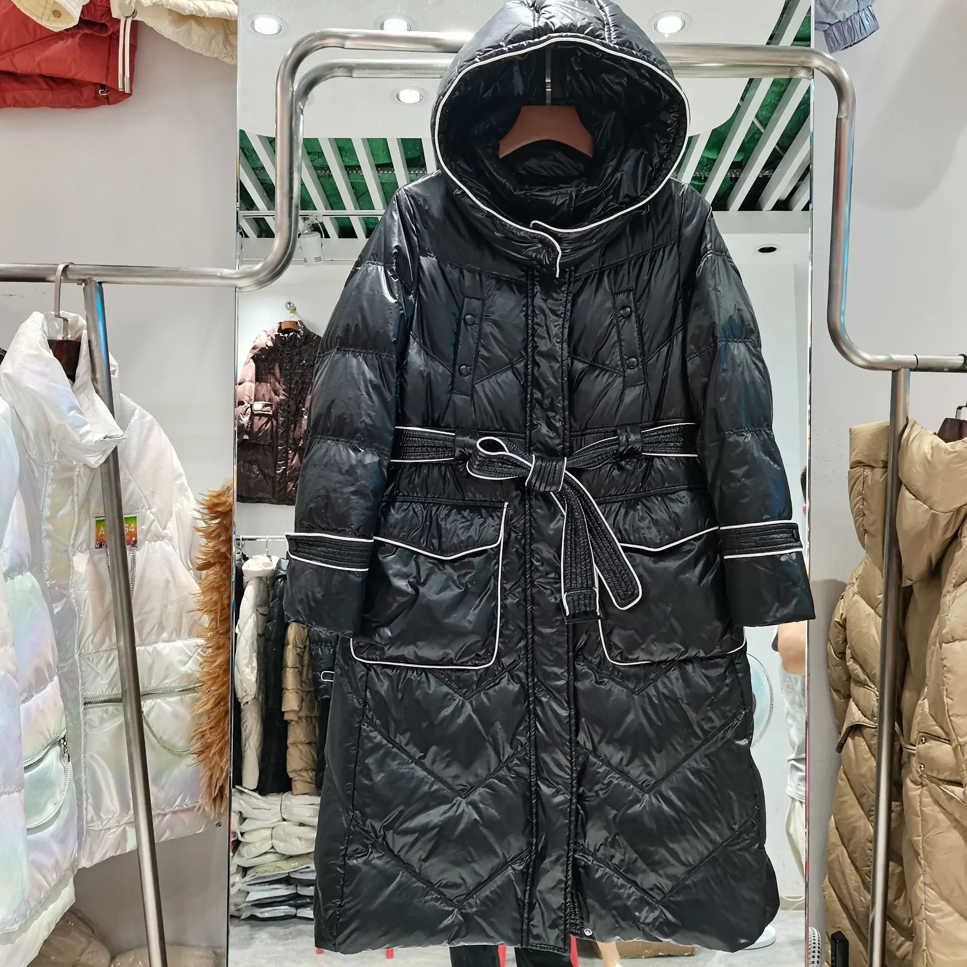 New Women Long Down Jacket Casual Style Autumn Winter Coats And Parkas Female Outwear