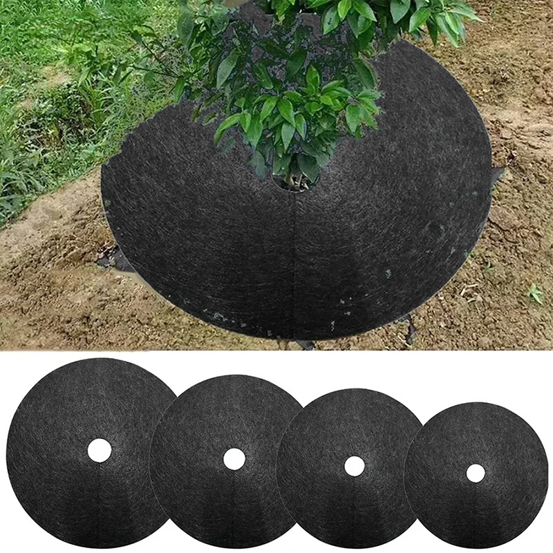 

Non-Woven Tree Mulch Ring Weeding Barrier Thickened Protector Mat Plant Cover Anti Grass Weedproof Gardening Fabric Weed Control