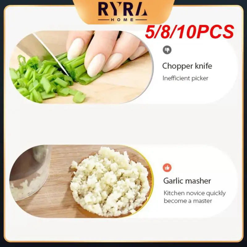 

5/8/10PCS Garlic Press Crusher Stainless Steel Garlic Chopper Hand Press Onion Cutter Onion Kitchen Tool Manual Meat Mincer