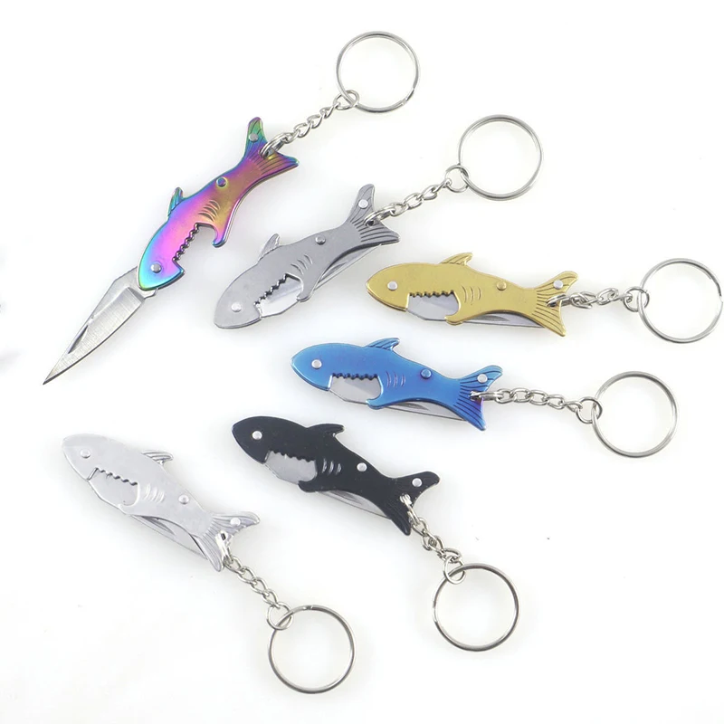 Открывалка для пива в уличном стиле брелок ключей форме акулы складной нож