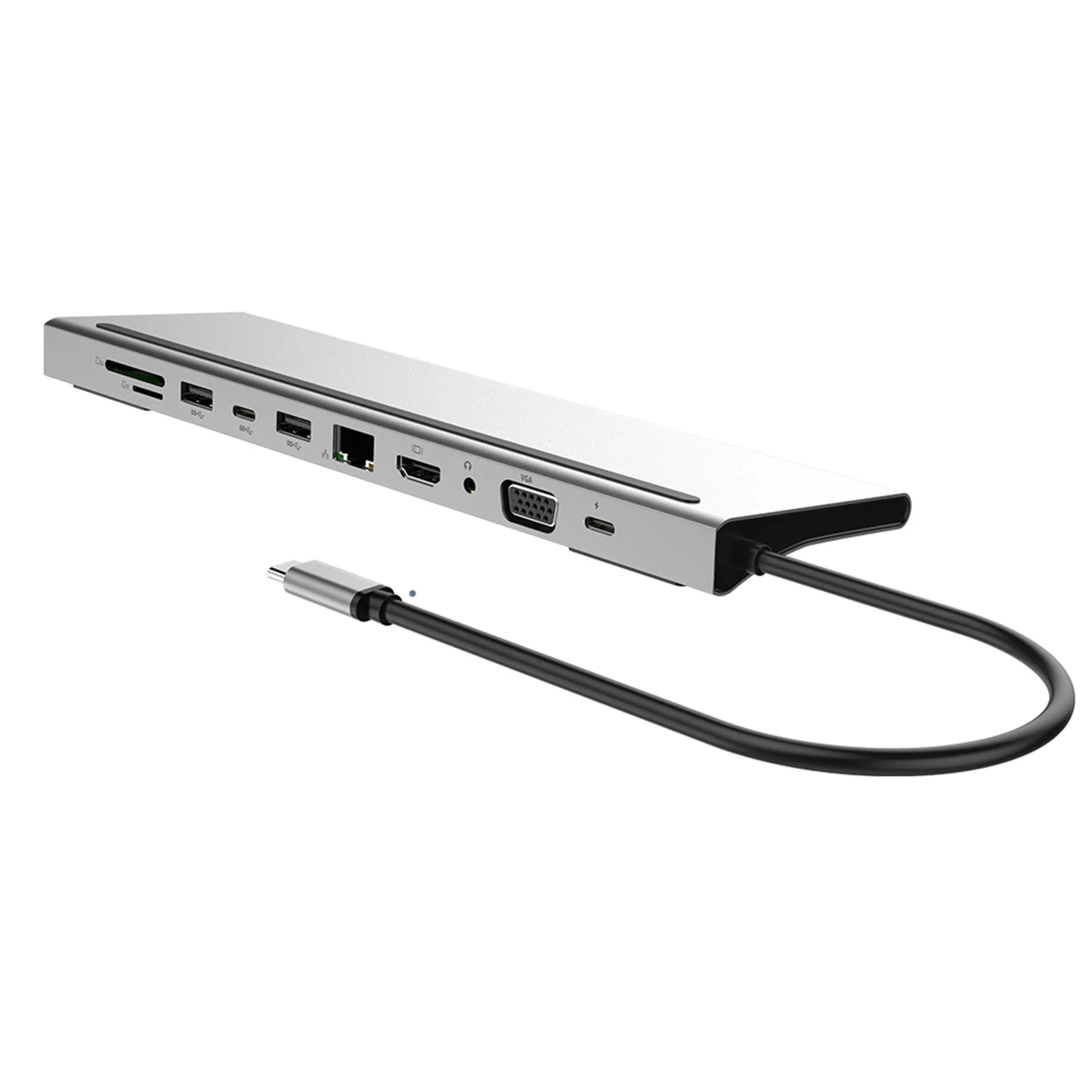 

USB C Hub Type C Adapter 11 in 1 87w Charger Port 4K HD VGA SD TF Card Reader 4 USB3 0 Ports