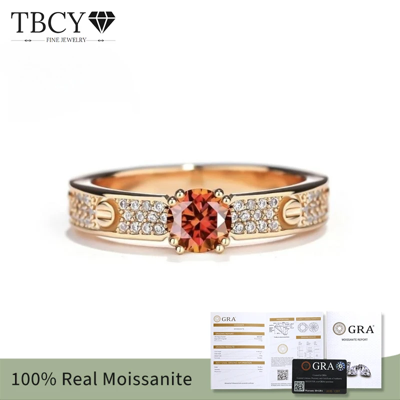 

TBCYD 5mm 0.5CT Moissanite Wedding Eternity Band For Women 925 Sterling Silver Original New Colorful Diamond Ring Fine Jewelry