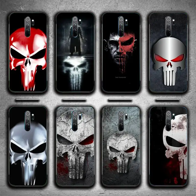 

Frank Skull P-Punisher Phone Case For Redmi 9A 8A 7 6 6A Note 9 8 10 8T Pro Max 9 K20 K30 K40 Pro PocoF3 Note11 5G Case