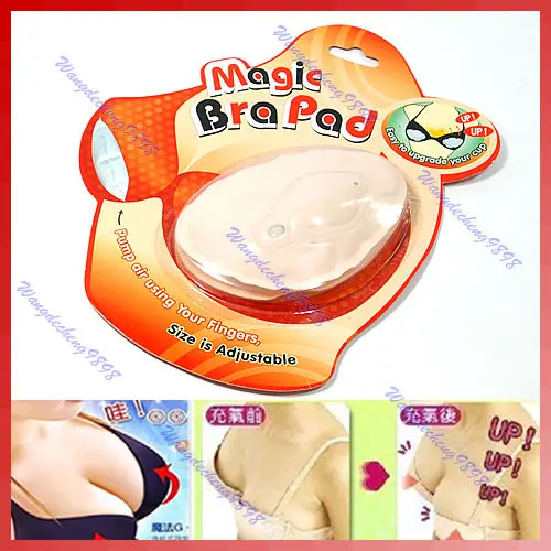 

M2EA Hot Sale 1Pair Washable Cotton Magic Inflatable Bra Pad Push Up Breast Pads