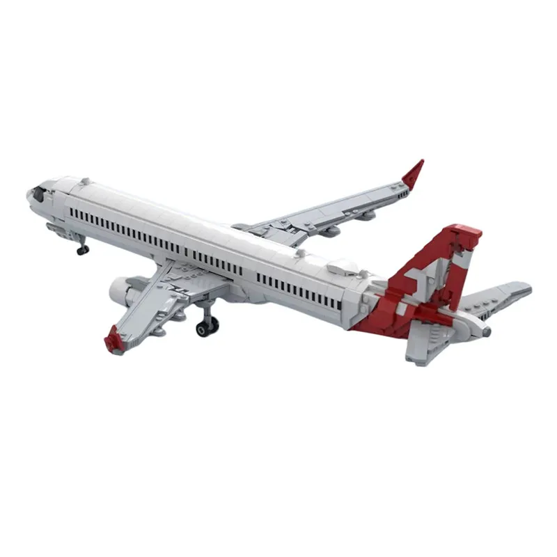 Фото Конструктор MOC-260070: Классический коммерческий самолет Qantas Airbus A321 XLR, модель для сборки, развивающая игрушка, подарок на день рождения №2