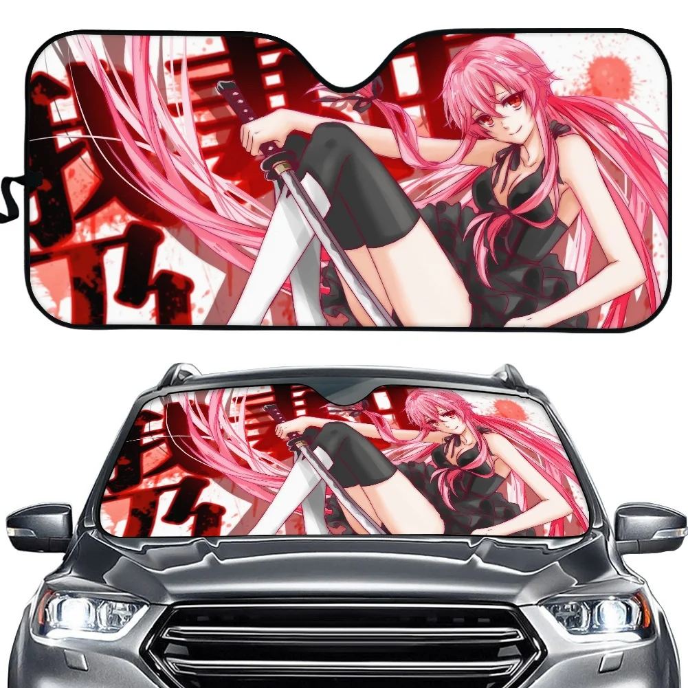 

Cars Sunshade Cover Anime Future Diary Windshield Solar UV Visor Car Windscreen Sun Protection Auto Interior Suns Shade Covers