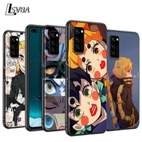 kimetsu no yaiba anime silicone cover for huawei p50 p40 p30 p20 pro p10 p9 f8 lite e plus 2016 5g black tpu phone case