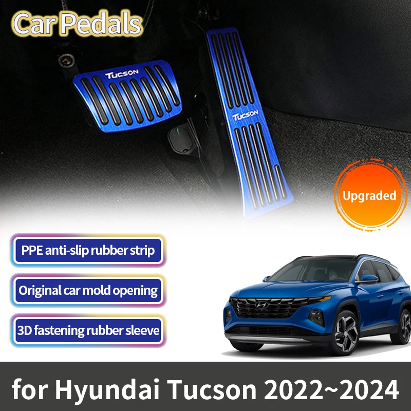

Для Hyundai Tucson NX4 2021 2022 2023 аксессуары автомобильные педали крышка газовый акселератор тормоз из нержавеющей стали без сверления педали