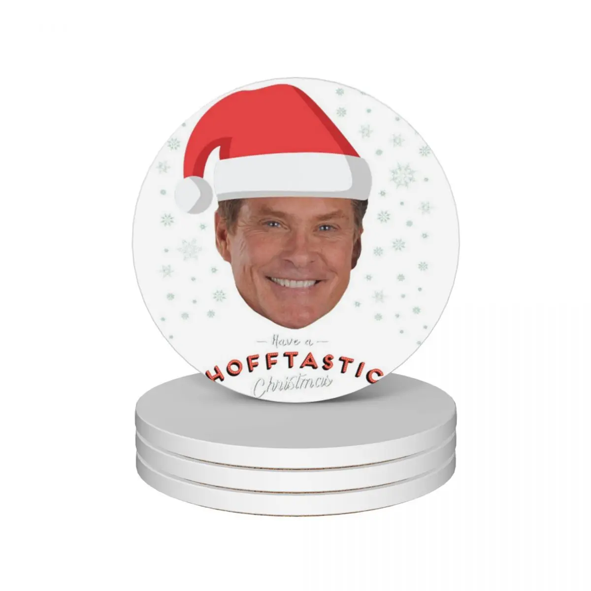 Рождественские керамические подставки david hasselhoff (набор из 4 шт.) для напитков