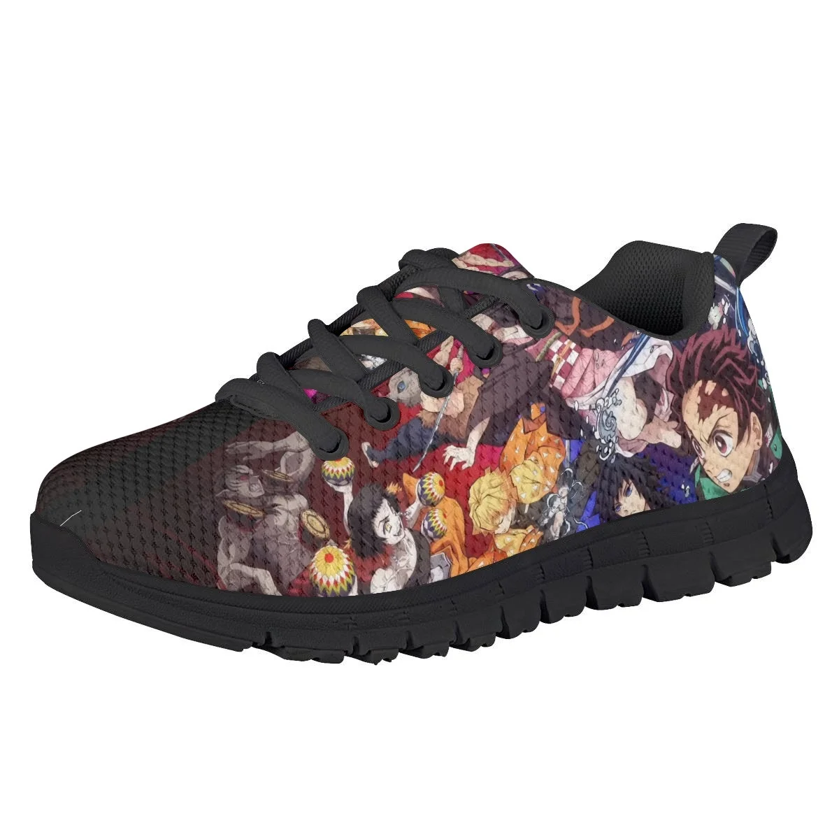 

Кроссовки на шнуровке для мальчиков и девочек, повседневные босоножки с рисунком аниме «рассекающий демонов»