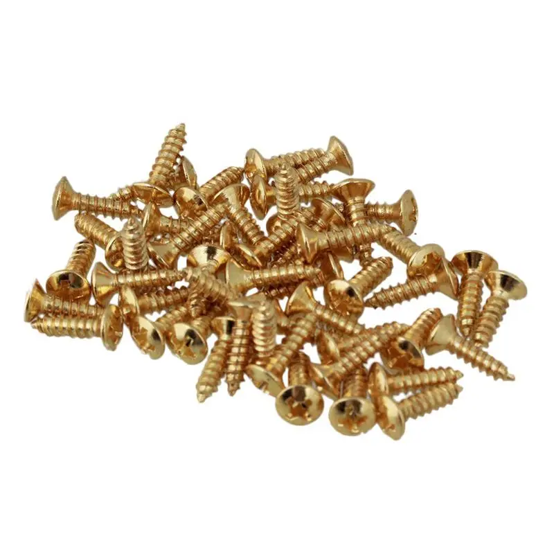 

50x Guitar Bass Screws Parts for Scratchplates Pickguard, Gold