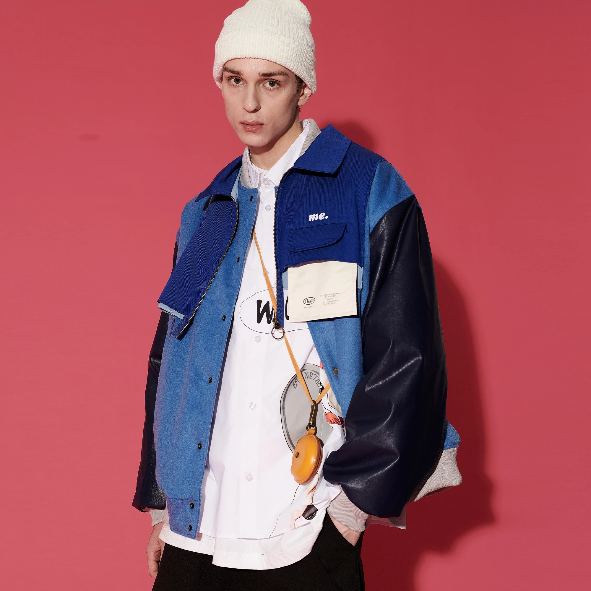 

EAFINETAL. 21AW Splicing Baseball Jacket Loose Fashion Brand MA1 Wool Thick Warm Winter Coat [SALE]