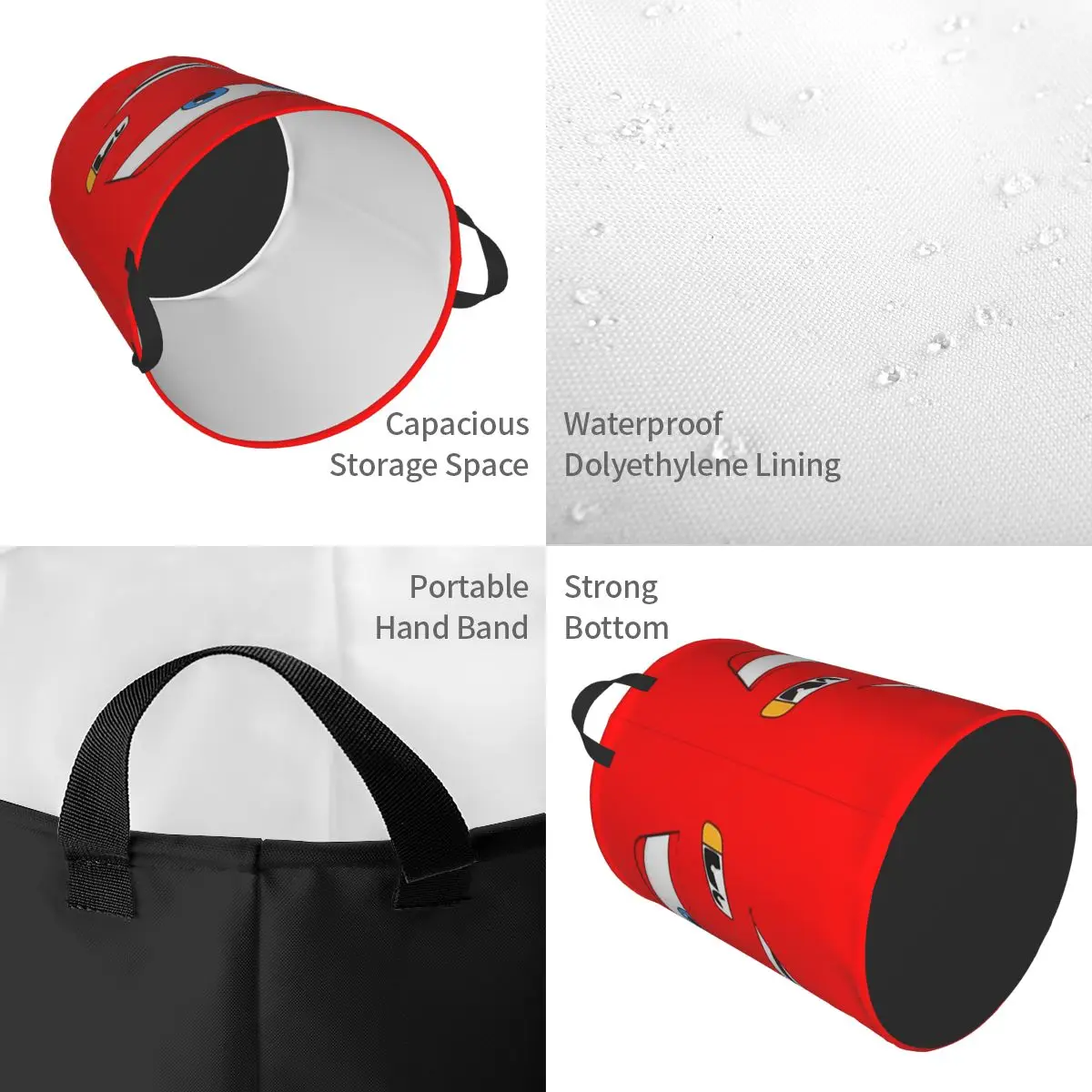 Индивидуальная складная корзина для белья с веселыми автомобилями молнией