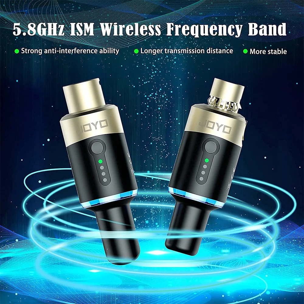 

5.8GHz Wireless Microphone System XLR Mic Adapter 4 Channels Dynamic Microphone Wireless Transmitter and Receiver