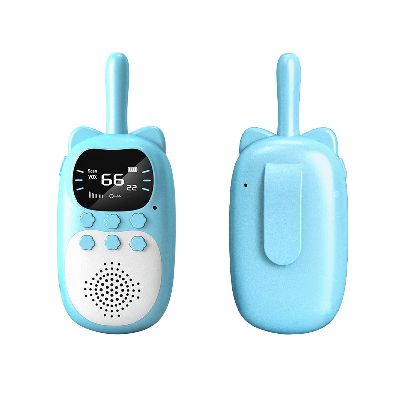 2pcs Kids Walkie Talkie Rechargeable 1000mAh Handheld 0.5W 3km Radio Transceiver Christmas Birthday Gifts for Boys Girls