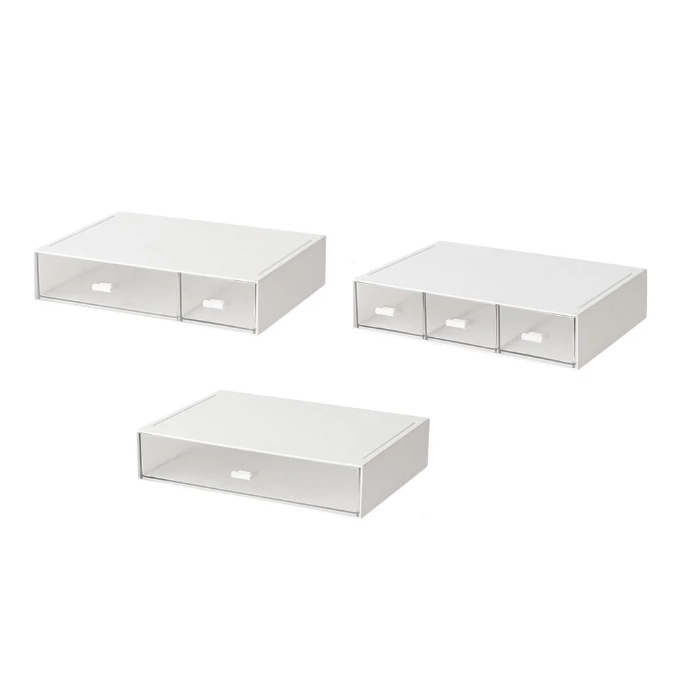 

3Pcs Desktop Storage Boxes Drawer Type Boxes Cosmetics Storage Case Boxes for Storage Desktop