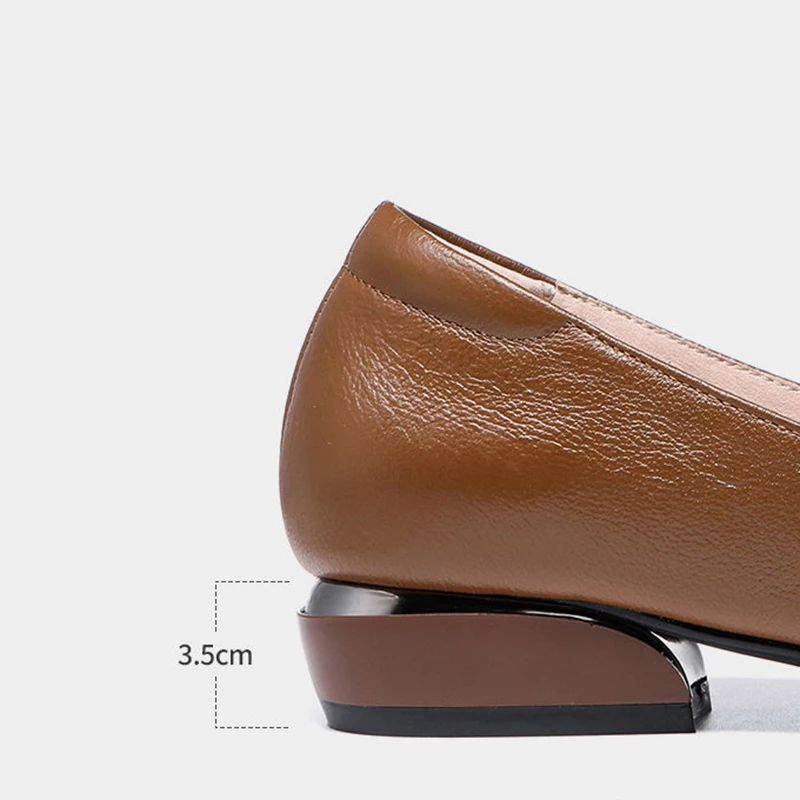 Fashion Shoes for Women Embroidery Breathable Square Heel Loafers Slip On Pointed Toe Leather Single Shoes Elegant Party Pumps