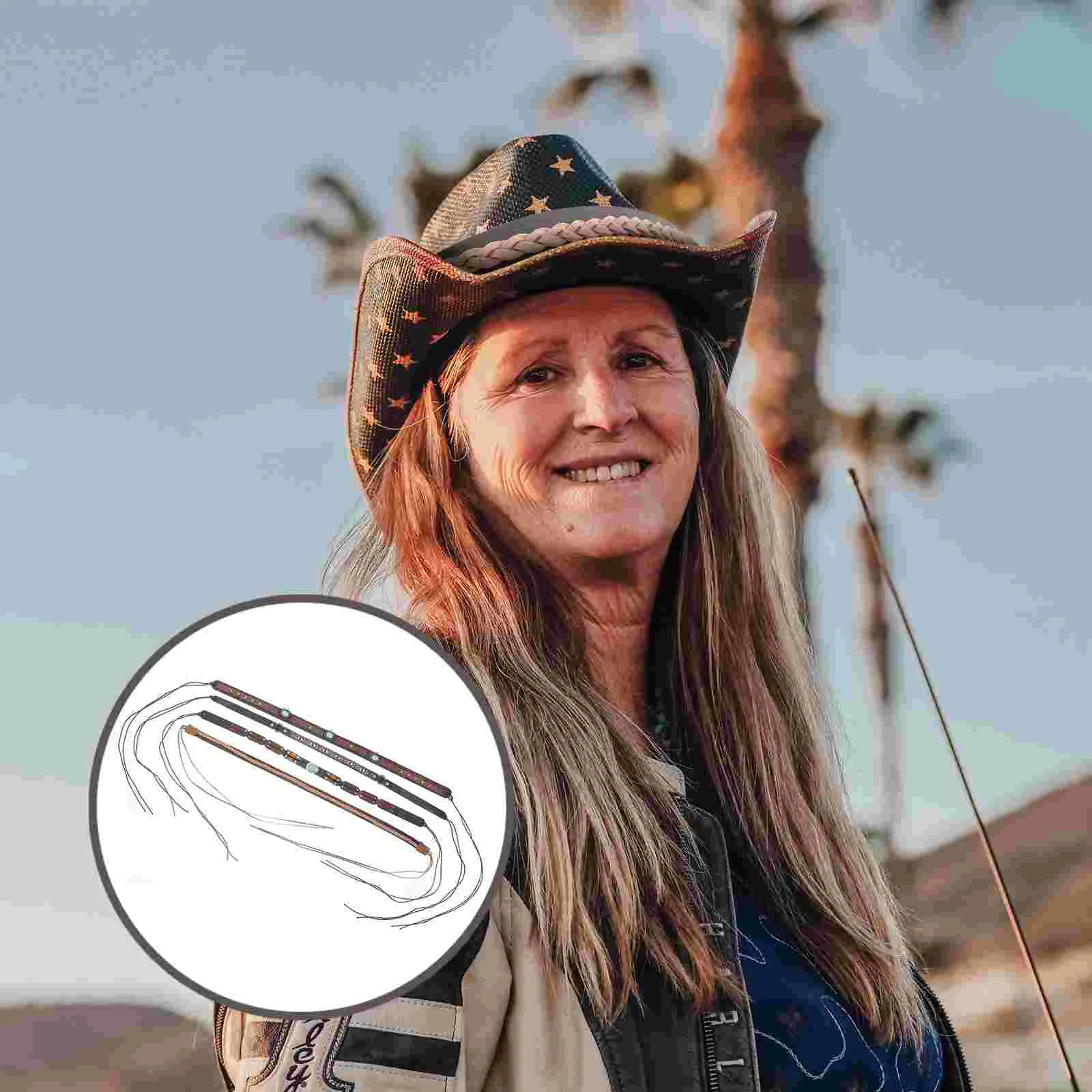 

4 pcs Decorative Hat Strap Straw Hat Band Beach Cap Band DIY Hat Band for Women
