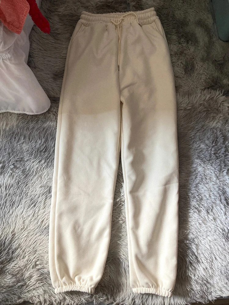 Зимние мешковатые спортивные штаны на подкладке из овечьей шерсти шнуровке с