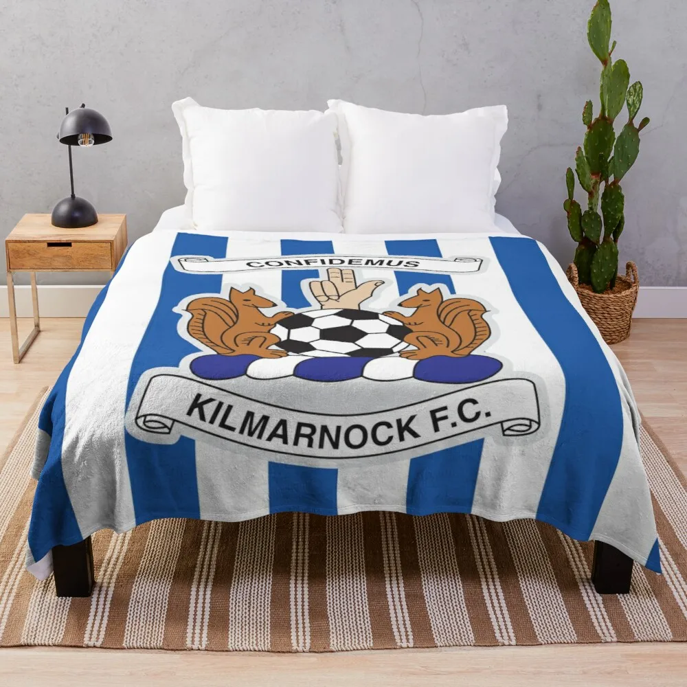 

Одеяло в полоску с логотипом футбольного клуба Kilmarnock, забавные подарки, постельное одеяло из искусственного меха ханасьи