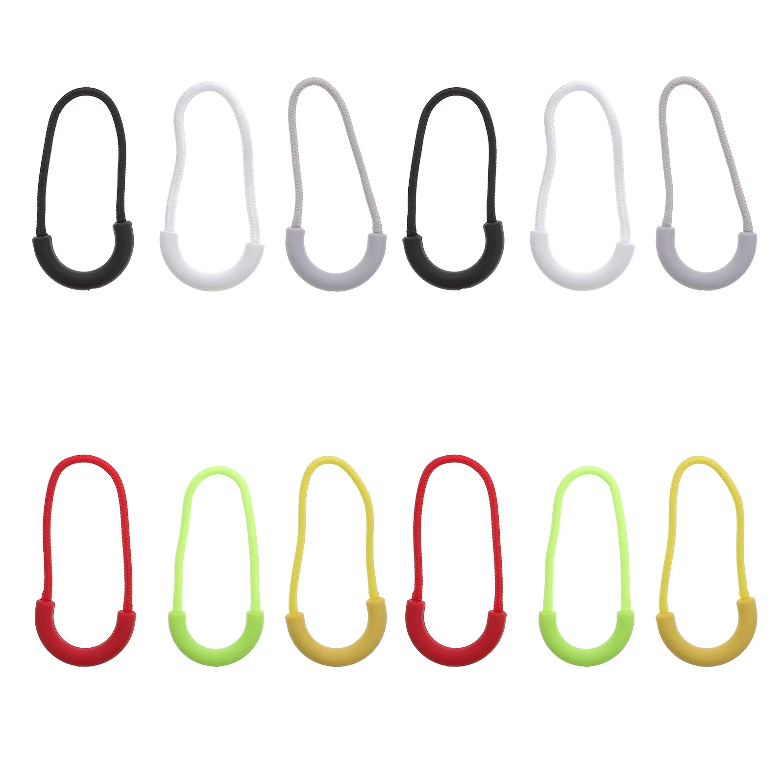 

12 Pcs Labels Clothes Zipper Puller Replacement Handle Backpack 6X3X0.5CM Polyester DIY Sewing Accessory
