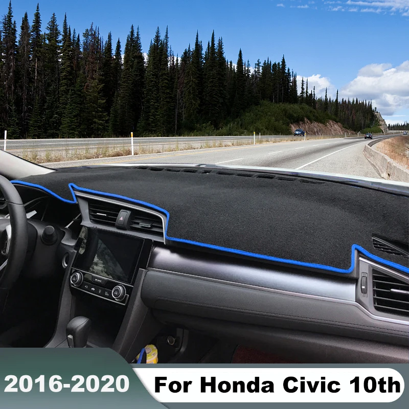 

For Honda Civic X 10th 2016-2019 2020 FB FK FA FD FC Car Dashboard Cover Mat Sun Shade Pad Instrument Panel Carpets Protector
