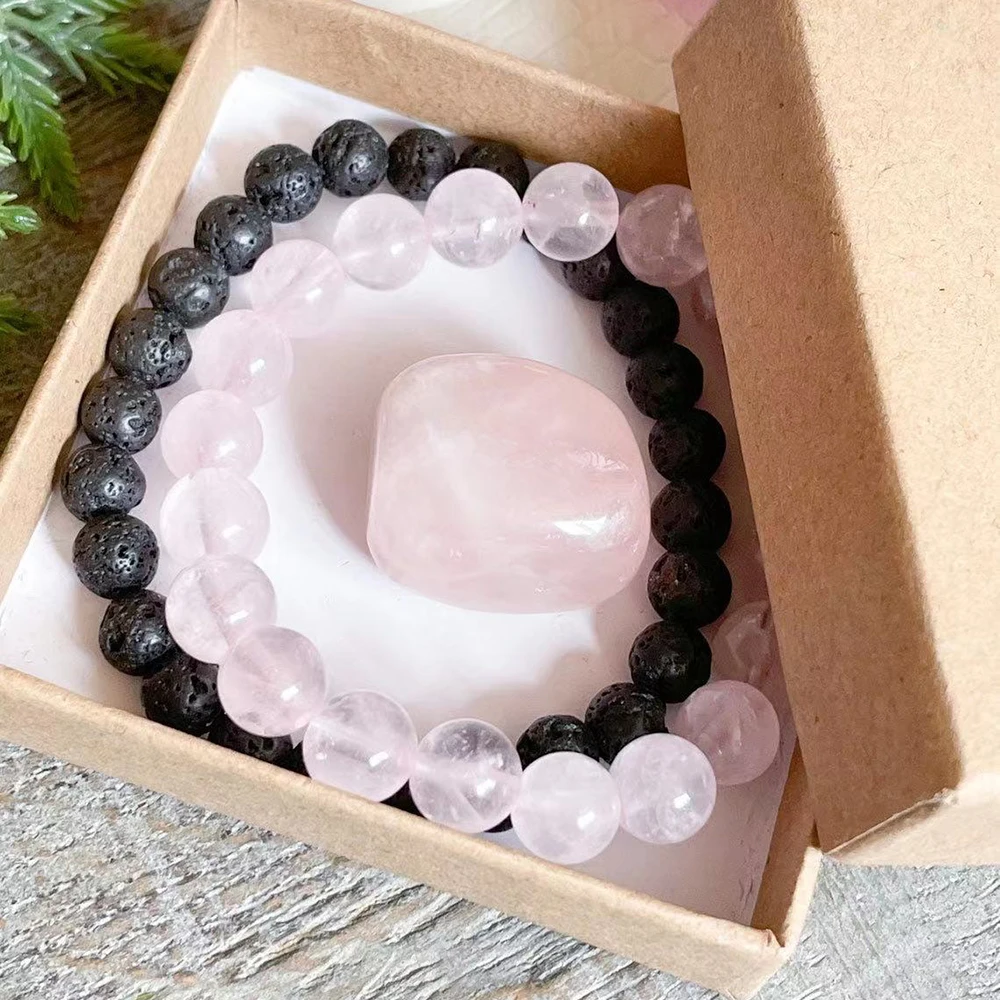 Ruberthen 6 мм искусственный камень 8 Мадагаскарский розовый кварцевый браслет