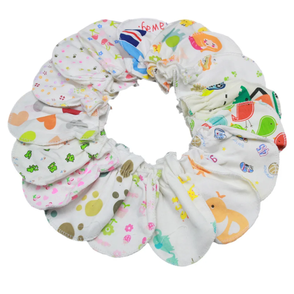 

20 Pairs Hand Cover Infants Protective Gloves Baby Gifts Toddler Newborn Anti-scratch Face Mitten Knitted Cotton Mittens